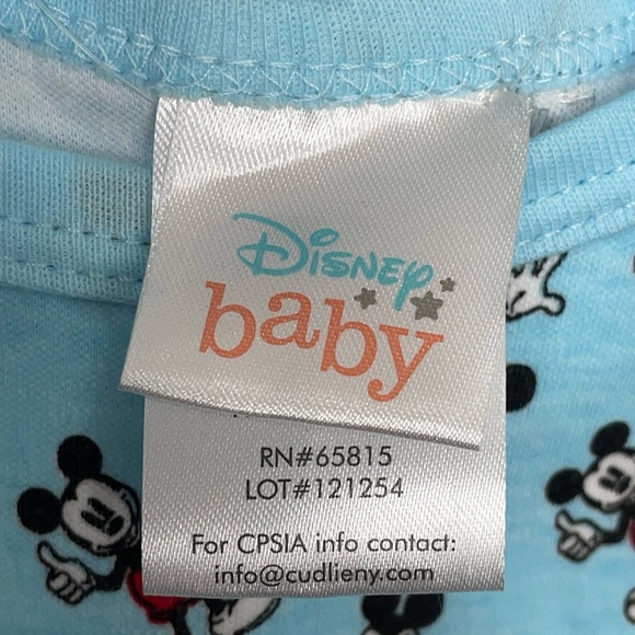 Disney Mickey Mouse Baby Outfit: mittens, onesie, pants  matching bib Size: 6-9m - Picture 9 of 11
